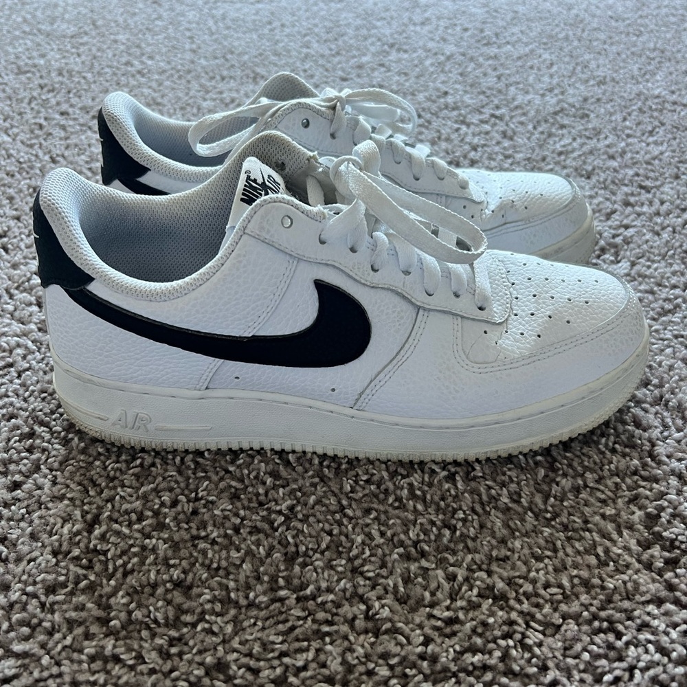 Nike Air Force 1 White and Black Sneakers